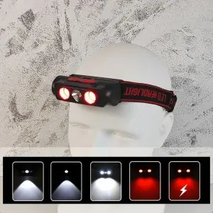 Mini waterproof charging with 6 lighting modes for led headlight