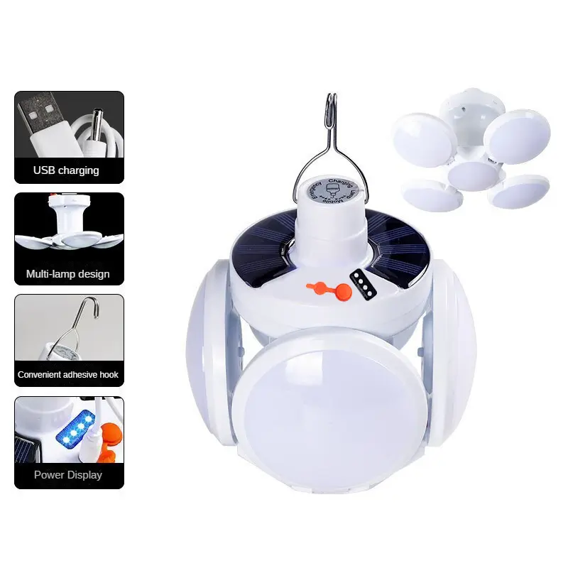 USB Rechargeable Waterproof Football Foldable LED Camping Solar Light