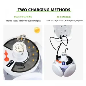 USB Rechargeable Waterproof Football Foldable LED Camping Solar Light