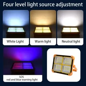 High lumen portable red and blue LED solar light