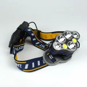 high power rechargeable headlights 5LED USB charging COB strong headlamp