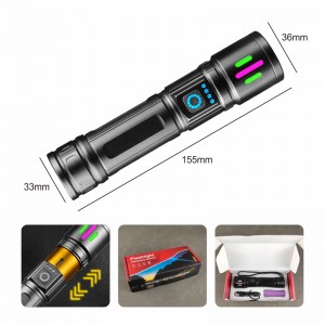 WS630 Rechargeable Zoom Portable Aluminum Alloy Electric Display Flashlight